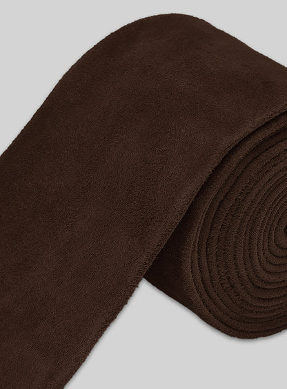 Dark Brown Suede Leather Tie