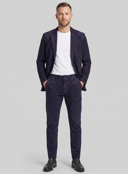 Dark Slate Purple Suede Suit