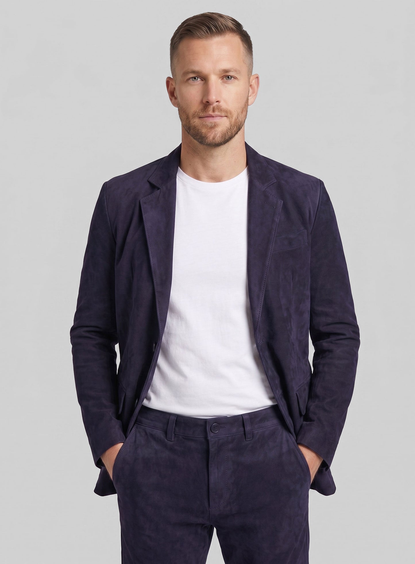 Dark Slate Purple Suede Suit