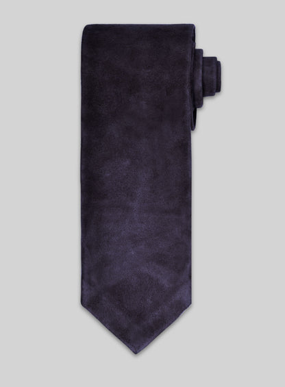 Dark Slate Purple Suede Leather Tie