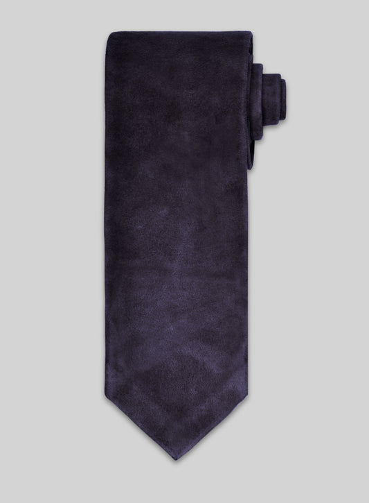 Dark Slate Purple Suede Leather Tie