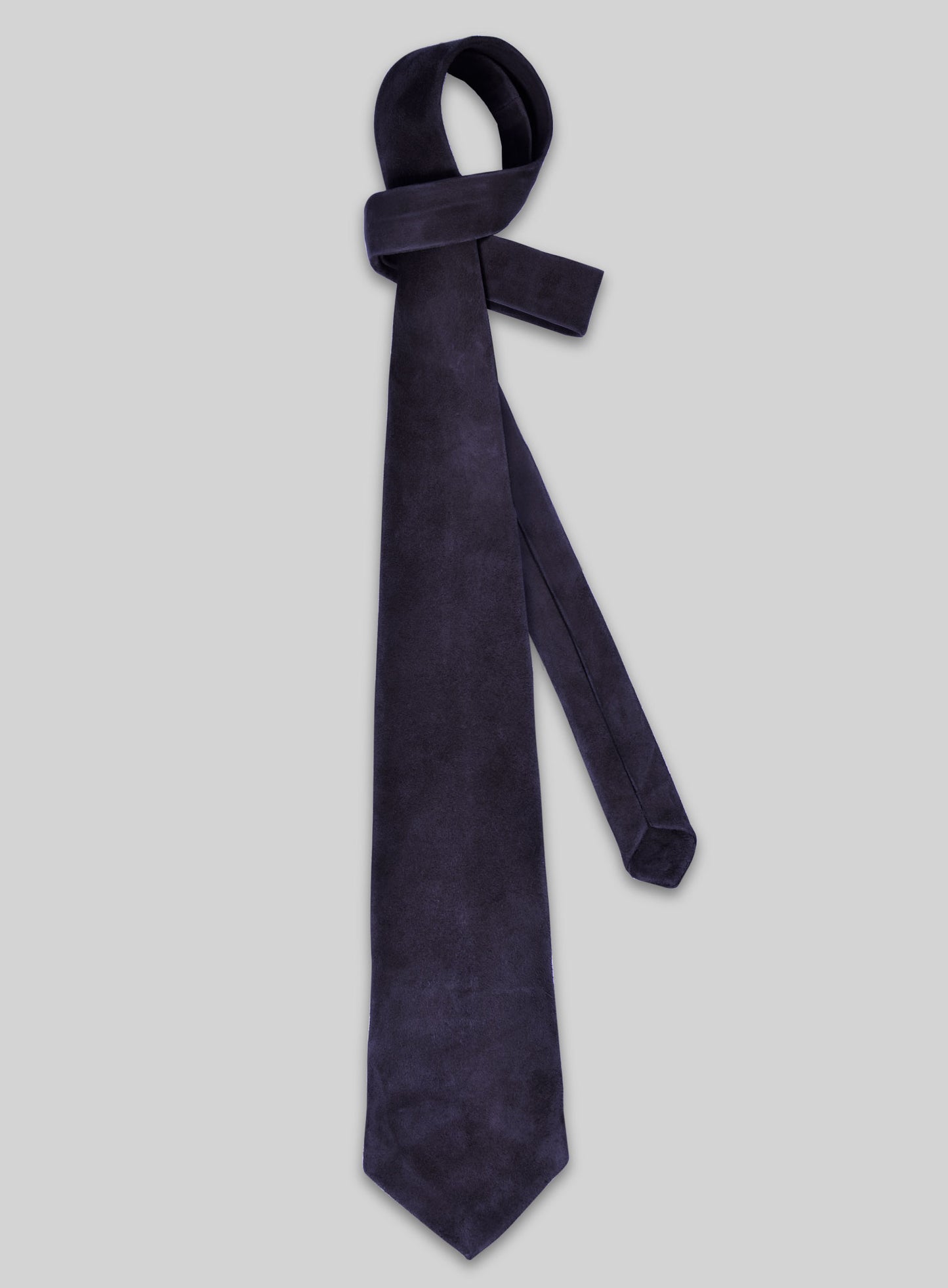 Dark Slate Purple Suede Leather Tie