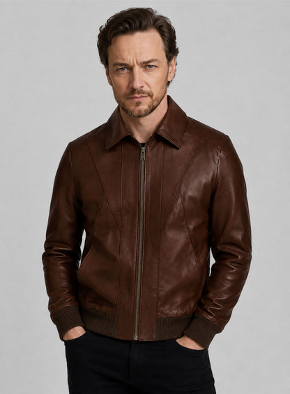 Dark Tan James McAvoy Leather Jacket