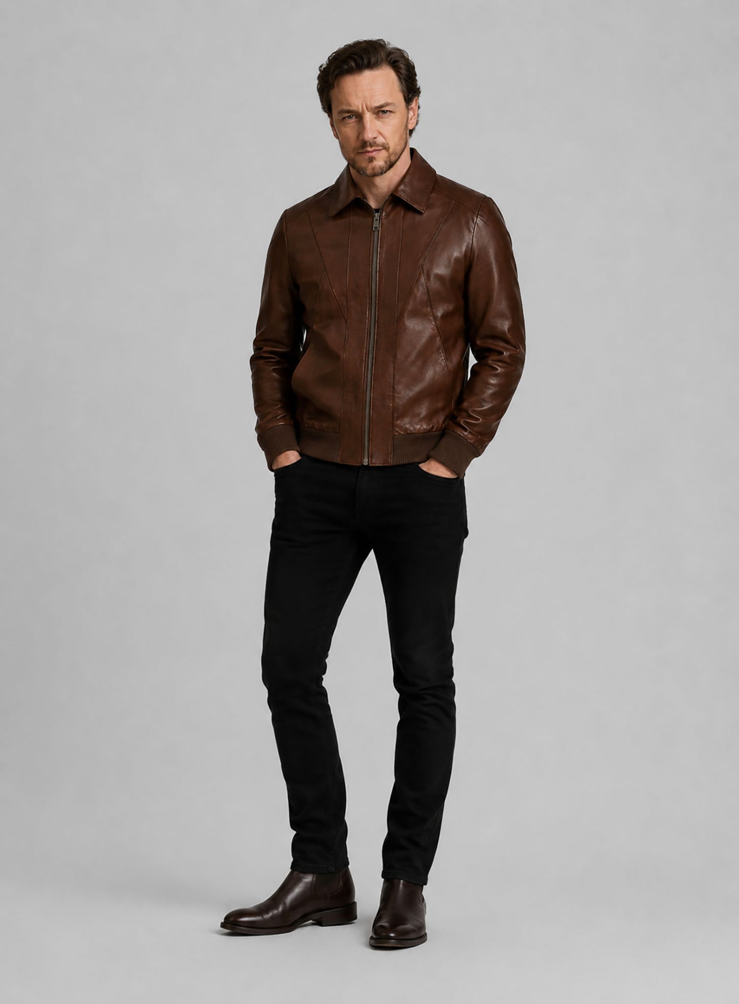 Dark Tan James McAvoy Leather Jacket