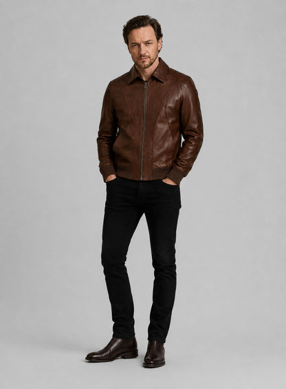 Dark Tan James McAvoy Leather Jacket