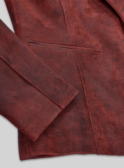 Dark Vintage Red Ali Larter Resident Evil Leather Blazer