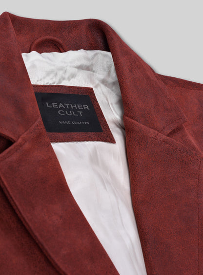 Dark Vintage Red Ali Larter Resident Evil Leather Blazer