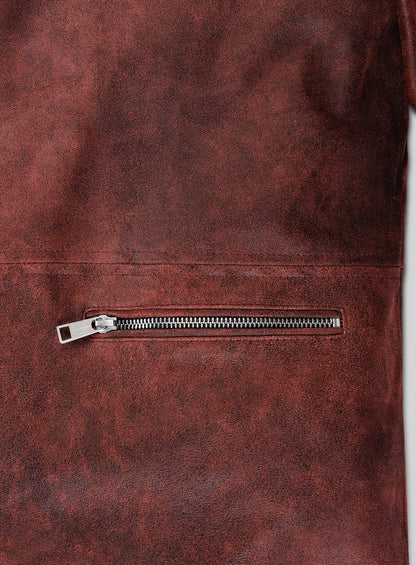 Dark Vintage Red Lewis Hamilton Leather Jacket