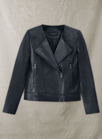 Dark Blue Leather Jacket # 237 - LeatherCult
