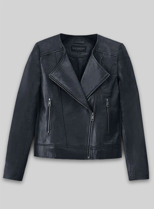 Dark Blue Leather Jacket # 237