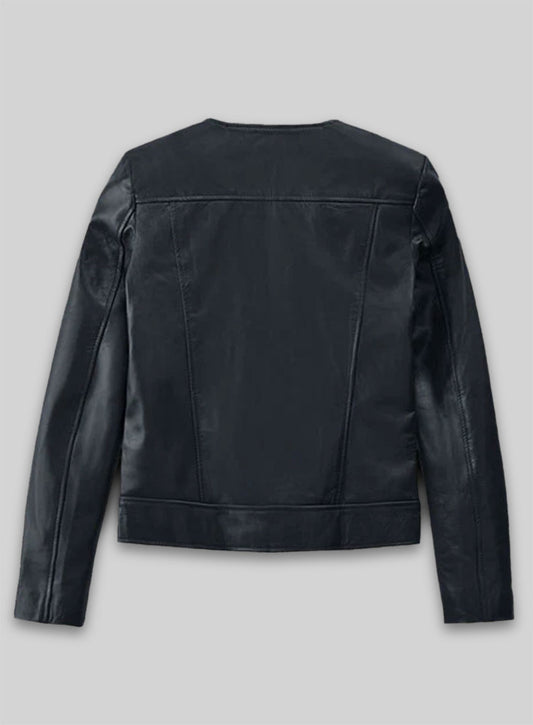 Dark Blue Leather Jacket # 237