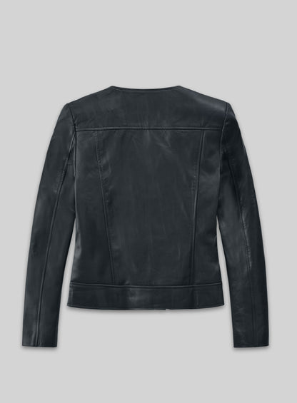 Dark Blue Leather Jacket # 237