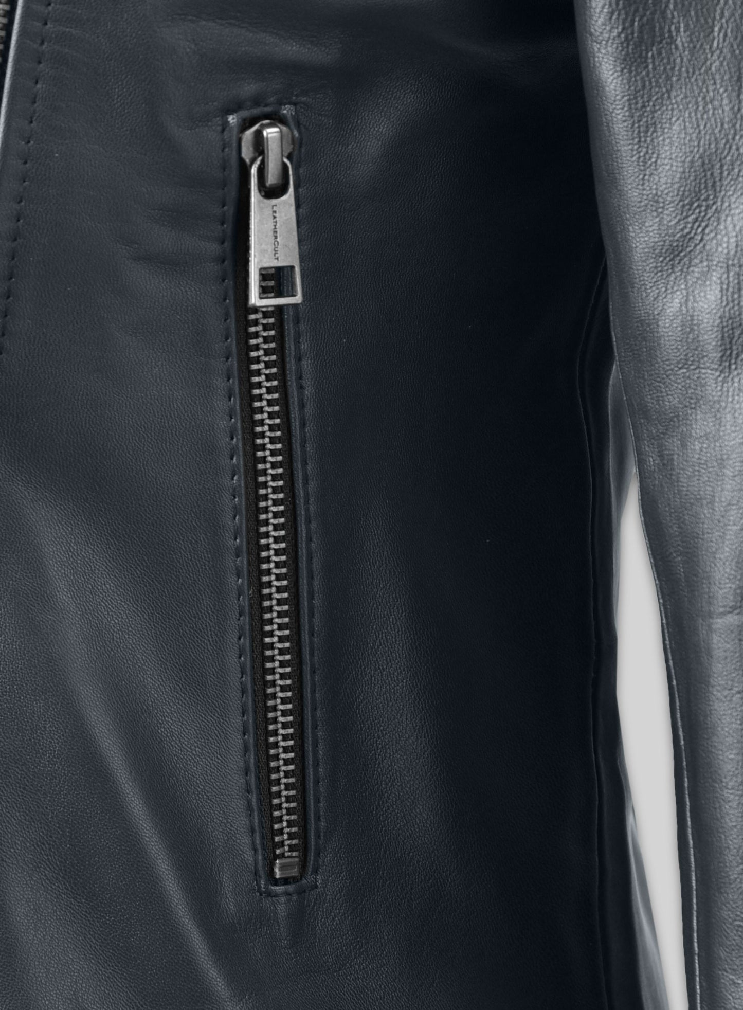 Dark Blue Leather Jacket # 237