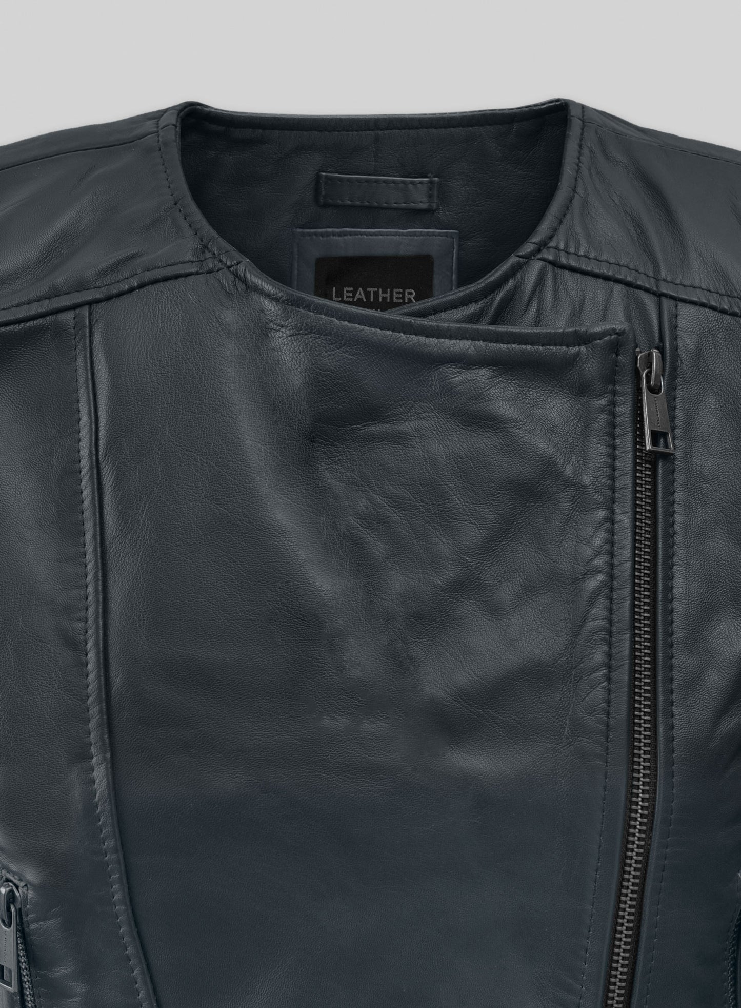 Dark Blue Leather Jacket # 237