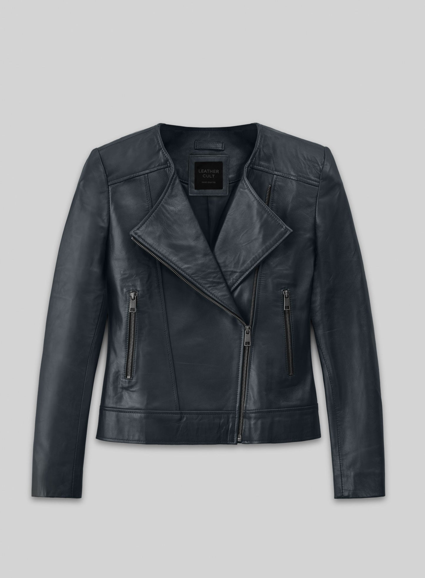 Dark Blue Leather Jacket # 237