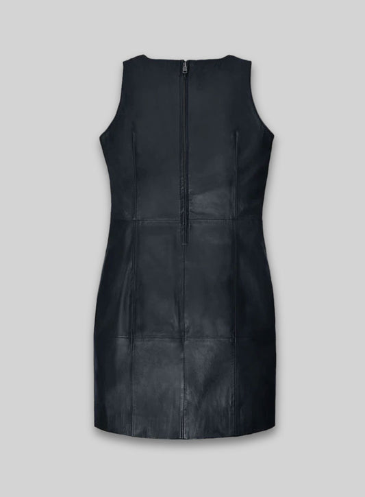 Dark Blue Modern Leather Dress - # 750