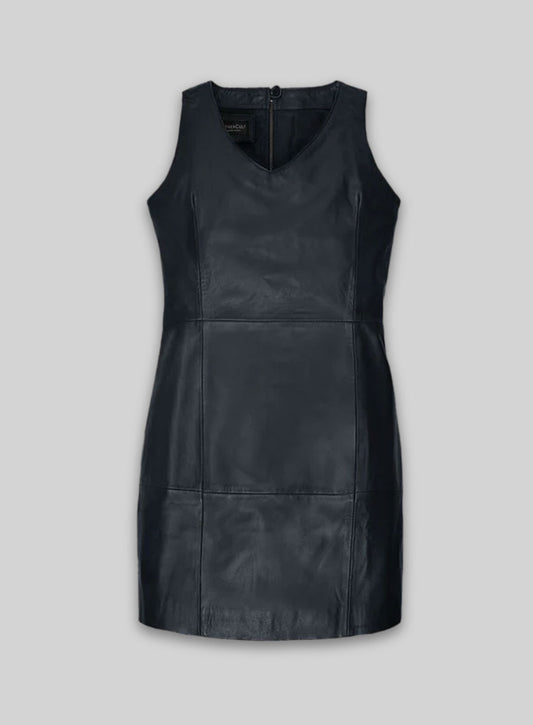 Dark Blue Modern Leather Dress - # 750