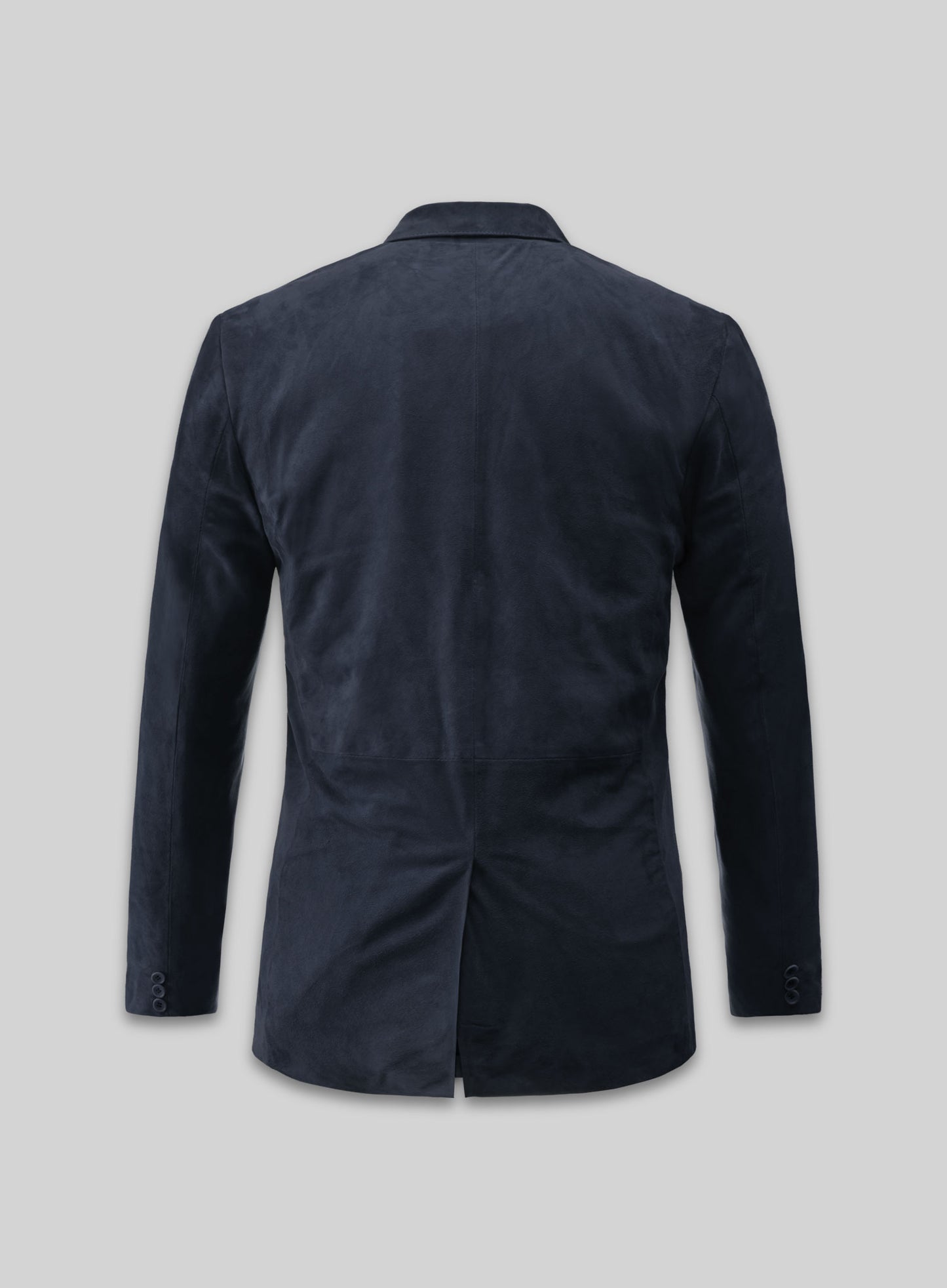 Dark Blue Suede Leather Blazer