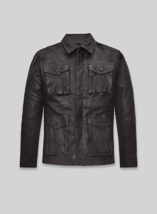 Dark Brown Jensen Ross Ackles Supernatural Season 7 Leather Jacket - M