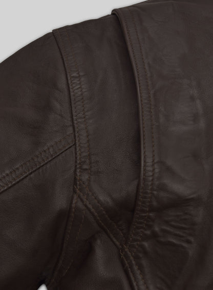 Dark Brown Jensen Ross Ackles Supernatural Season 7 Leather Jacket