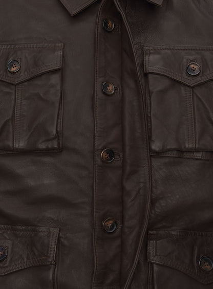 Dark Brown Jensen Ross Ackles Supernatural Season 7 Leather Jacket