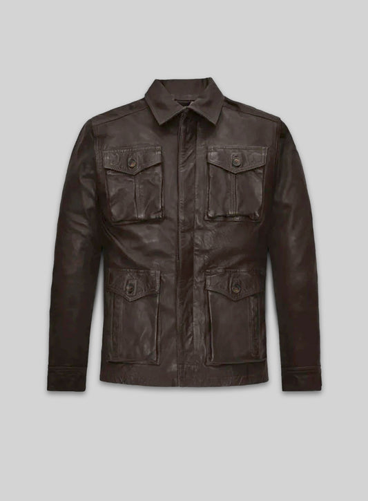 Dark Brown Jensen Ross Ackles Supernatural Season 7 Leather Jacket - S
