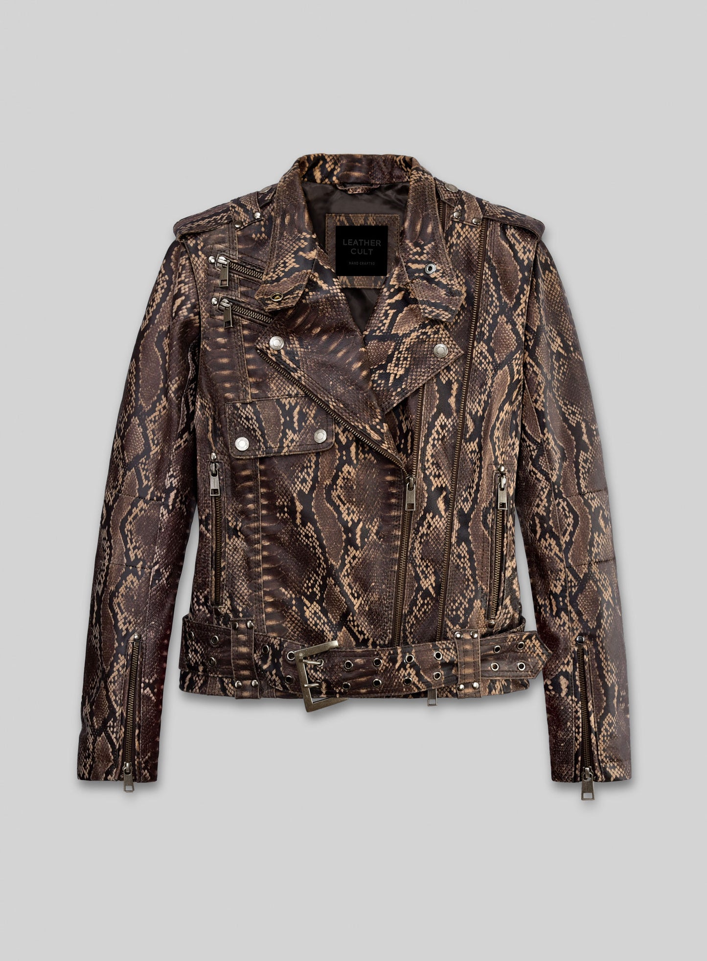 Dark Brown Python Leather Jacket # 280