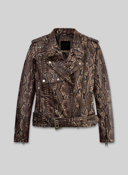 Dark Brown Python Leather Jacket # 280