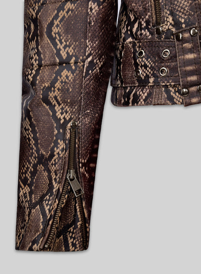 Dark Brown Python Leather Jacket # 280