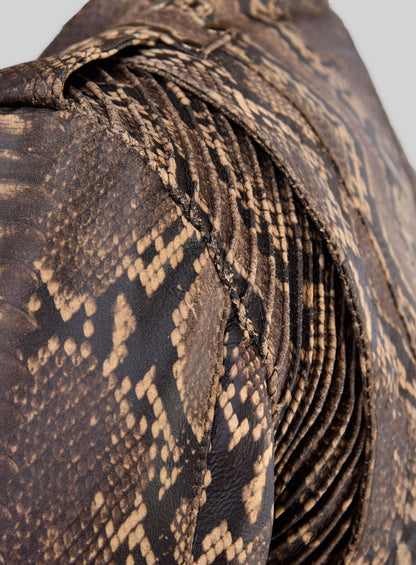 Dark Brown Python Leather Jacket # 280