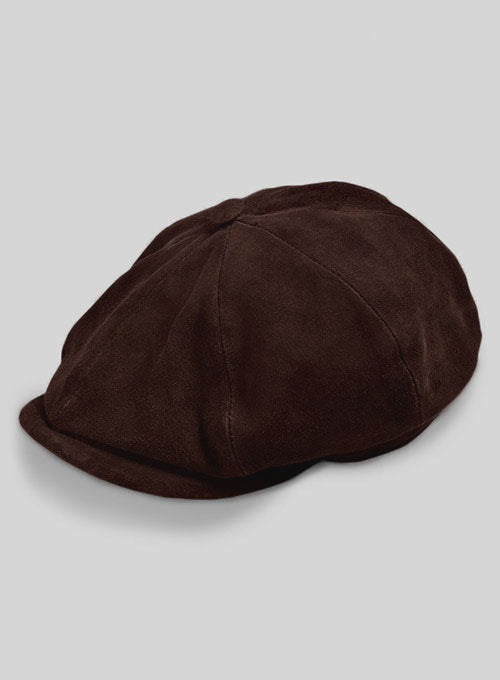 Dark Brown Suede Newsboy Cap – LeatherCult
