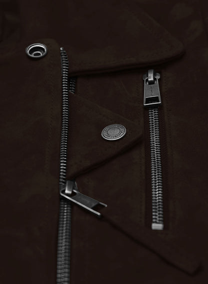 Dark Brown Suede Vanessa Hudgens Leather Jacket #3