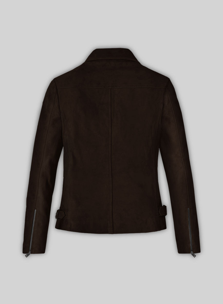 Dark Brown Suede Vanessa Hudgens Leather Jacket #3