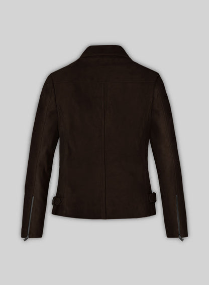 Dark Brown Suede Vanessa Hudgens Leather Jacket #3