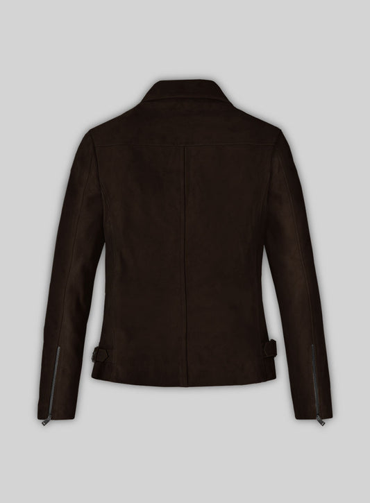 Dark Brown Suede Vanessa Hudgens Leather Jacket #3