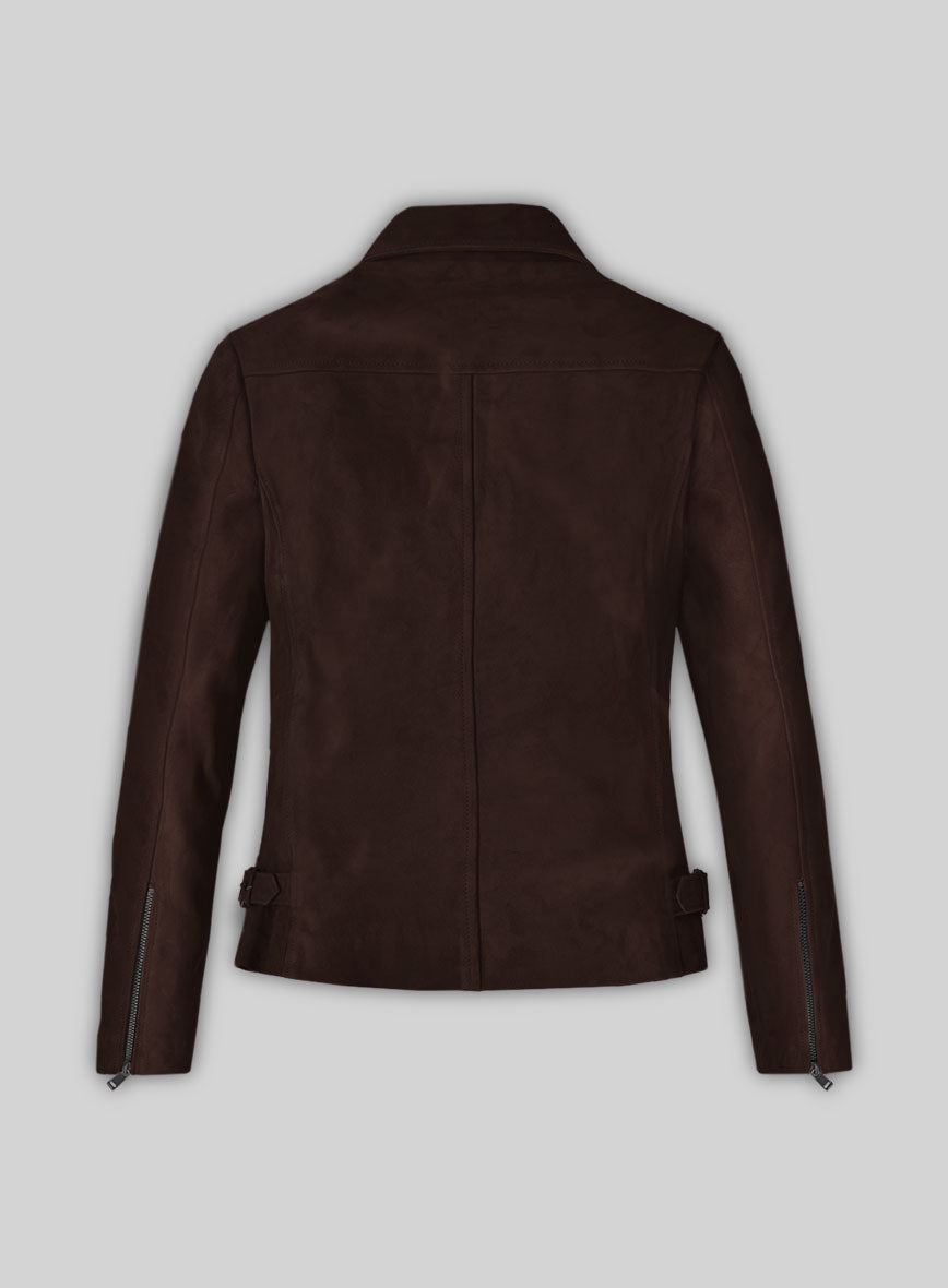 Dark Brown Suede Vanessa Hudgens Leather Jacket #3