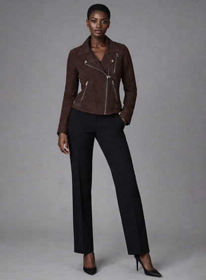 Dark Brown Suede Vanessa Hudgens Leather Jacket #3
