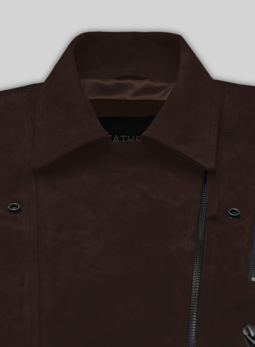 Dark Brown Suede Vanessa Hudgens Leather Jacket #3