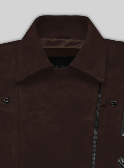 Dark Brown Suede Vanessa Hudgens Leather Jacket #3