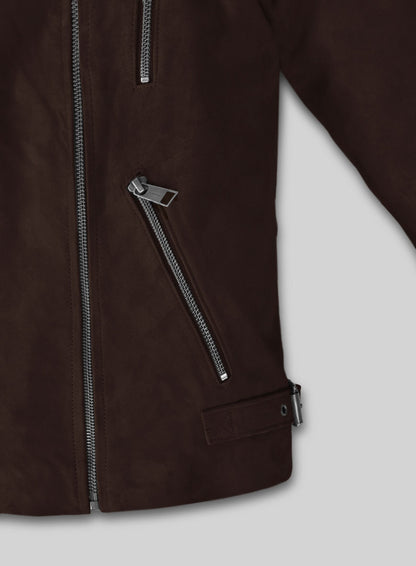 Dark Brown Suede Vanessa Hudgens Leather Jacket #3