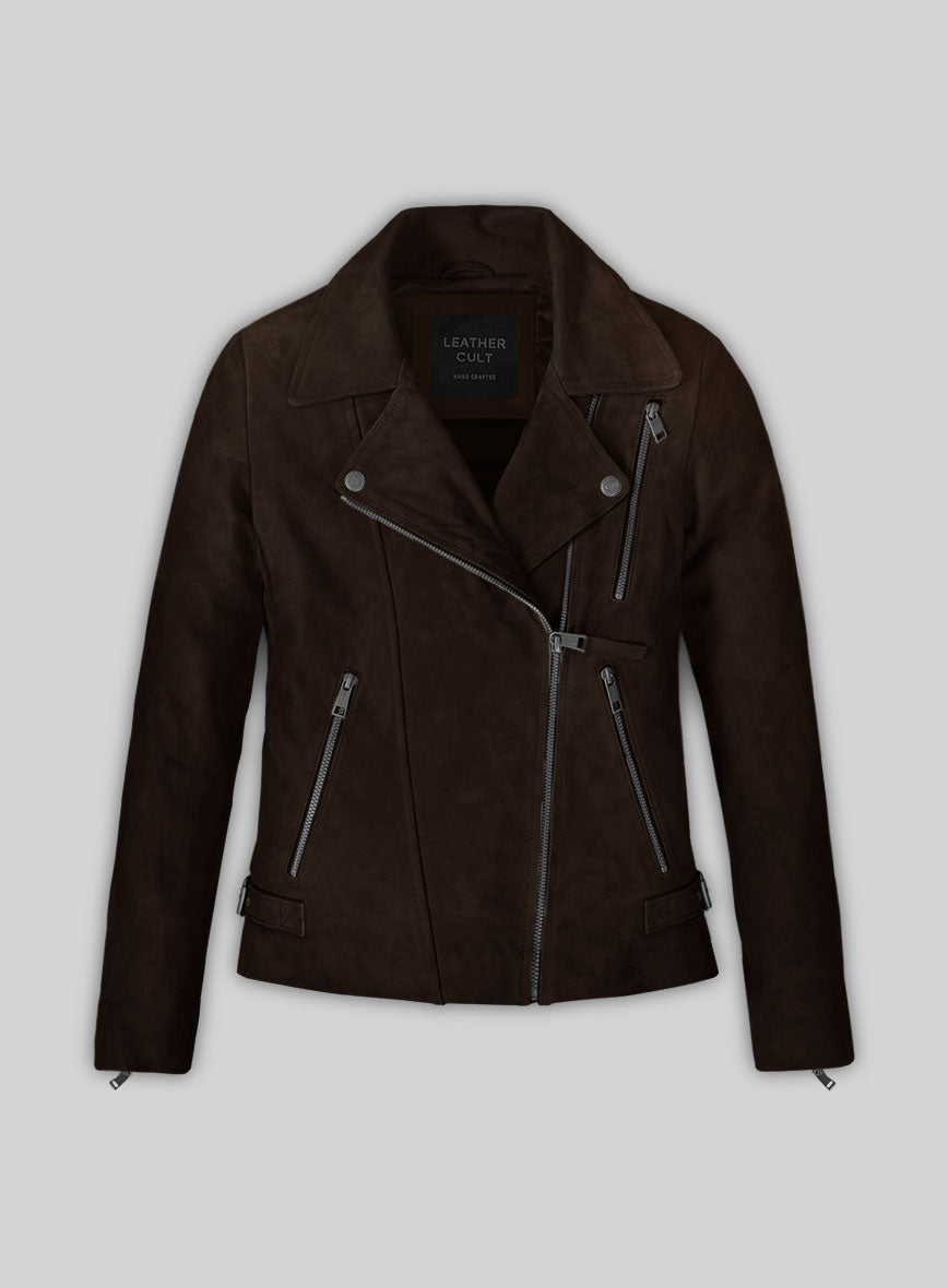 Dark Brown Suede Vanessa Hudgens Leather Jacket #3