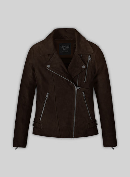 Dark Brown Suede Vanessa Hudgens Leather Jacket #3