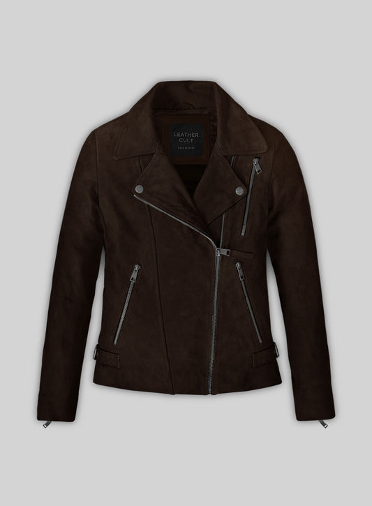 Dark Brown Suede Vanessa Hudgens Leather Jacket #3