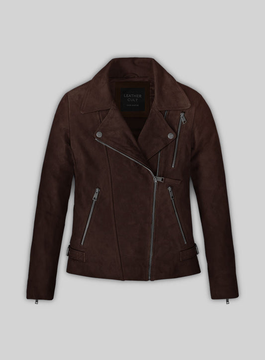 Dark Brown Suede Vanessa Hudgens Leather Jacket #3