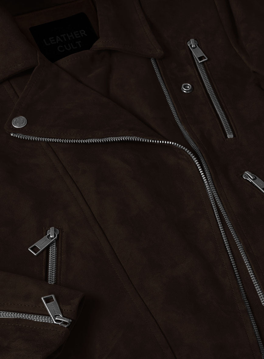 Dark Brown Suede Vanessa Hudgens Leather Jacket #3