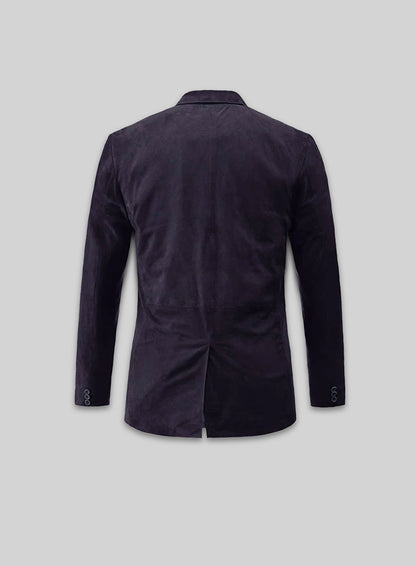 Dark Slate Purple Suede Leather Blazer