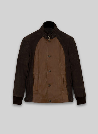 Dark Tan Daniel Radcliff Horns Leather Jacket