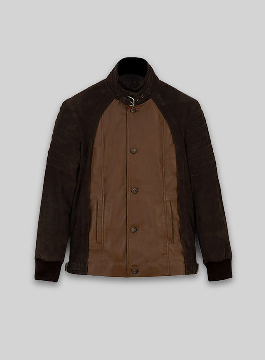 Dark Tan Daniel Radcliff Horns Leather Jacket