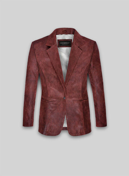 Dark Vintage Red Ali Larter Resident Evil Leather Blazer