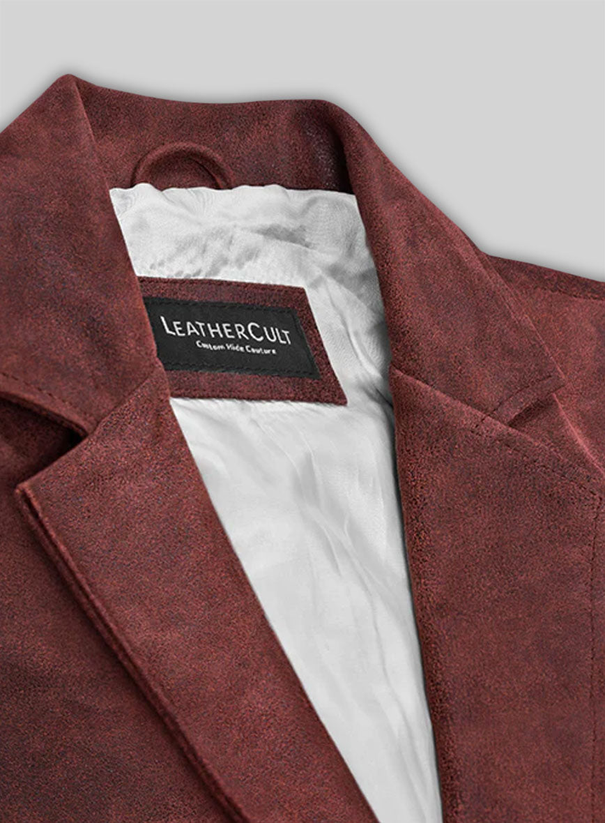 Dark Vintage Red Ali Larter Resident Evil Leather Blazer